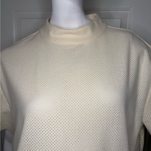 Zara Cream Short Sleeve Mesh Top Size Large. - Picture 6 of 10